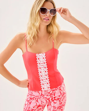 Shelli Stretch Top - Cane Coral