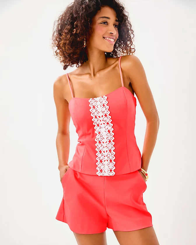 Shelli Stretch Top - Cane Coral