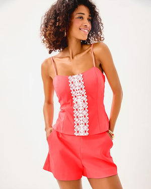 Shelli Stretch Top - Cane Coral