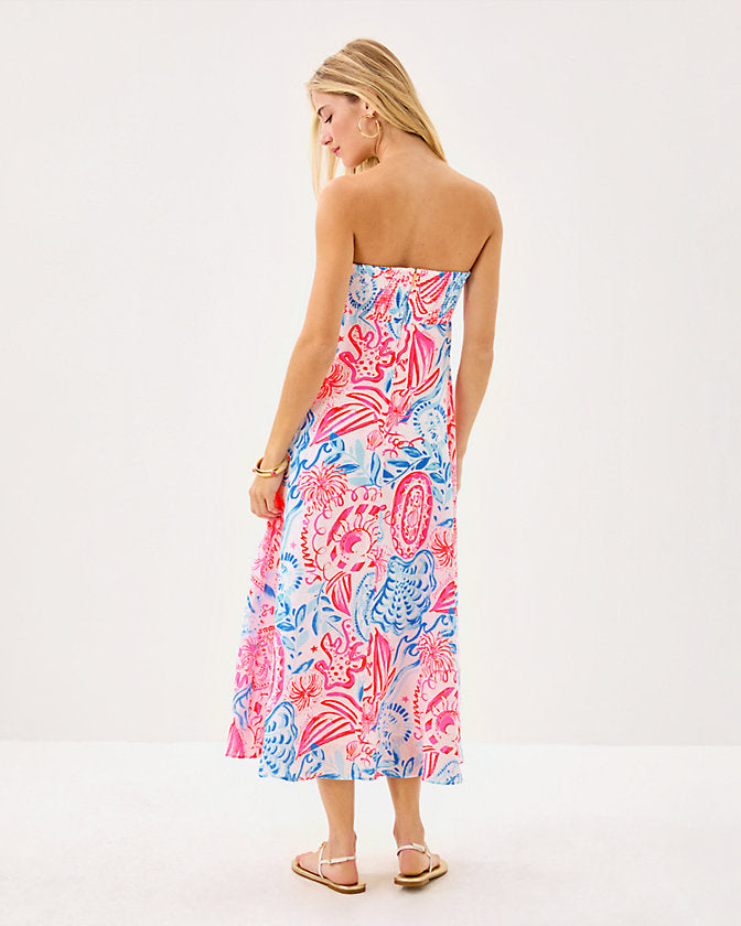 Jorgian Linen Midi Dress - Resort White Sun Sea Sand