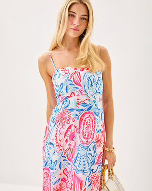 Jorgian Linen Midi Dress - Resort White Sun Sea Sand