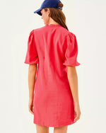 Mialeigh Linen Dress - Cane Coral