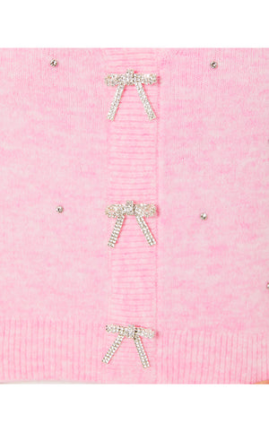 Ellorie Sweater - Heathered Conch Shell Pink Paradise Rhinestones