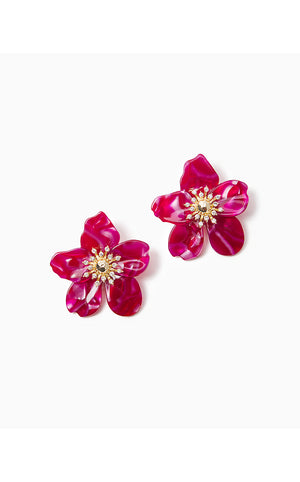 Oversized Orchid Earrings - Mystique Pink