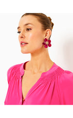 Oversized Orchid Earrings - Mystique Pink