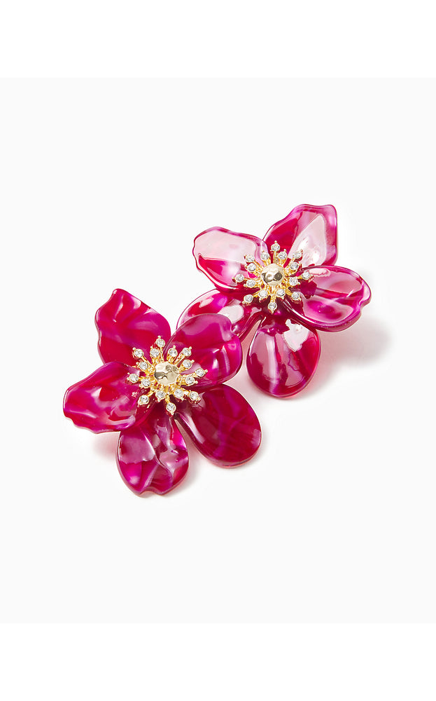 Oversized Orchid Earrings - Mystique Pink