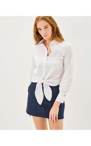 The Tie Lilly Shirt - Resort White