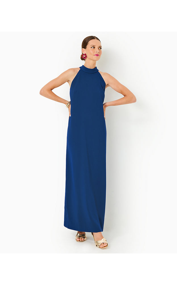 Alaric Halter Maxi Dress - Blue Med