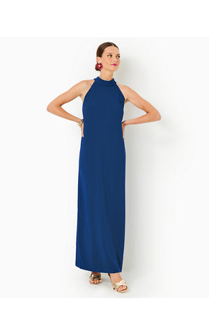 Alaric Halter Maxi Dress - Blue Med