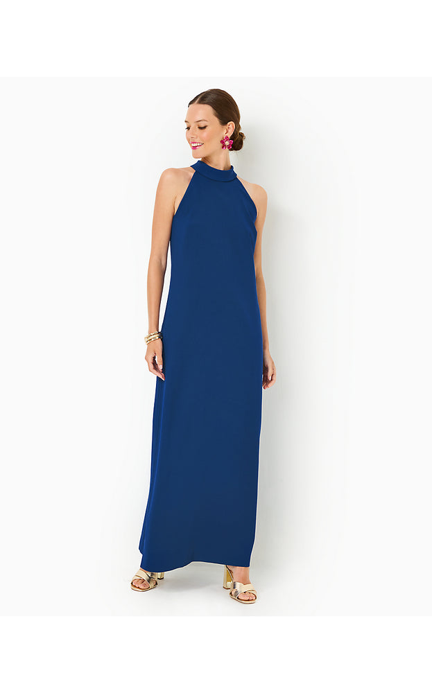 Alaric Halter Maxi Dress - Blue Med