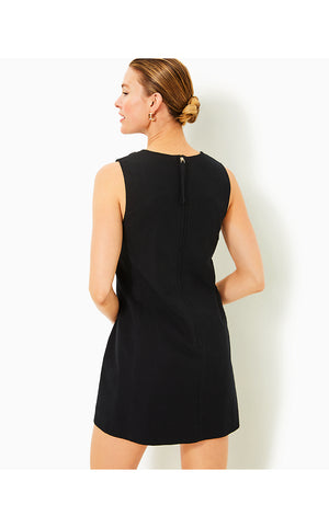 Edita Embellished Stretch Shift Dress - Noir