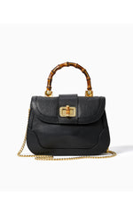 Poncey Leather Top Handle Bag - Noir