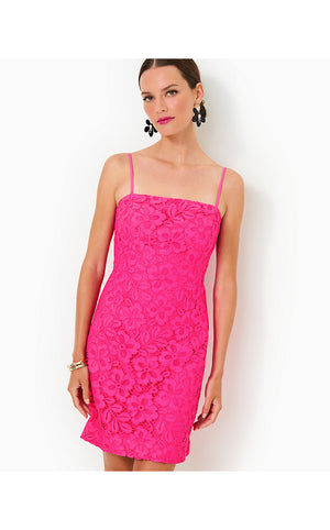 Maret Lace Dress - Passion Fruit Pink Flora Corded Lace