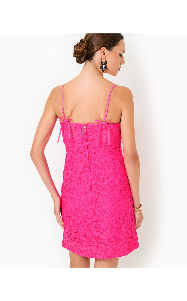 Maret Lace Dress - Passion Fruit Pink Flora Corded Lace