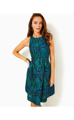 Jollian Brocade Dress - Deep Lagoon - Berry Wild Metallic Brocade