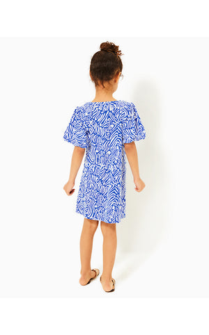 Girls Mini Rosen Dress - Martinique Blue - Zee Bebe