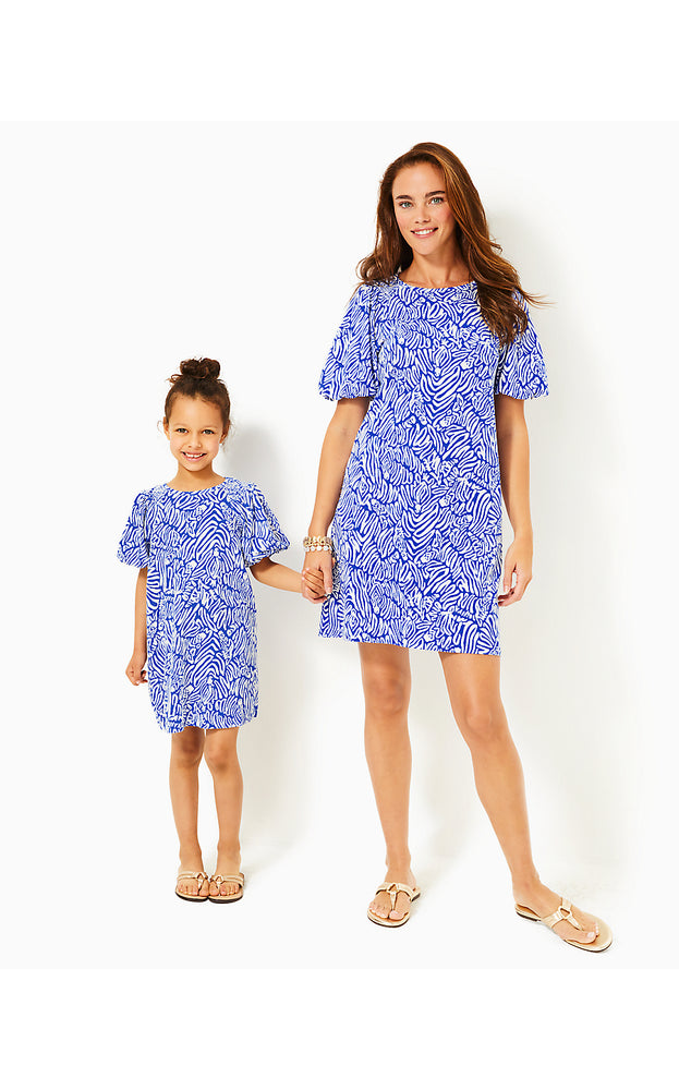 Girls Mini Rosen Dress - Martinique Blue - Zee Bebe