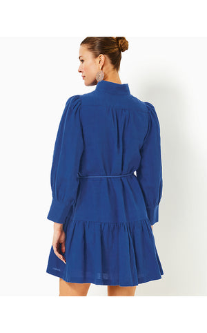 Drena Linen Dress - Martinique Blue X Blue Med