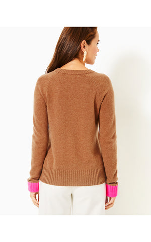 Charlisa Cashmere Sweater - Bungalow Brown Metallic