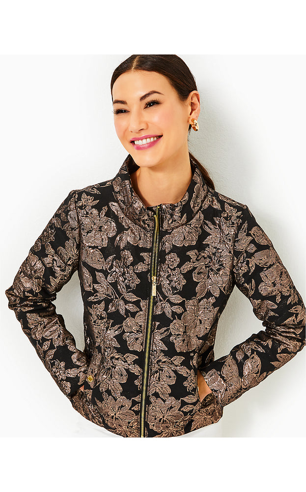 Emelyn Brocade Jacket - Noir Moonlight Dance Brocade