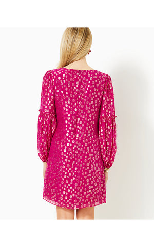 Cleme Silk Dress - Mystique Pink - Silk Bubbly Clip