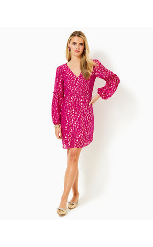 Cleme Silk Dress - Mystique Pink - Silk Bubbly Clip