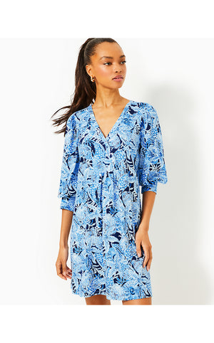 Cass Dress - Bonaire Blue Coastal Constellation