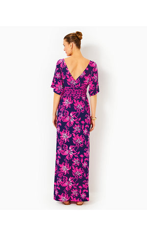 Parigi Boat Neck Maxi Dress - Low Tide Navy Just Passion Through Engineered Knit Dress