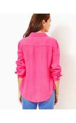 Sea View Button Down Top - Passion Fruit Pink