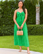 Sarahlynne Maxi Dress - Fauna Green - Stacked Palm Burnout