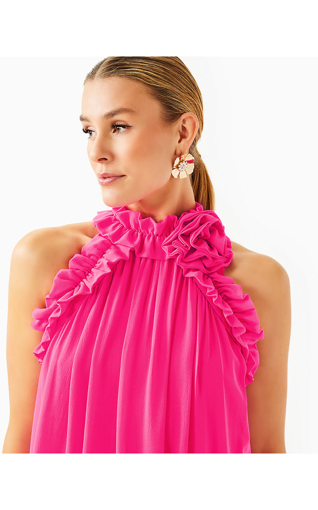 Florian Silk Maxi Dress - Passion Fruit Pink