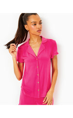 Valaine Pajama Top  - Passion Fruit Pink