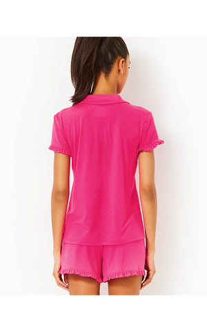 Valaine Pajama Top  - Passion Fruit Pink