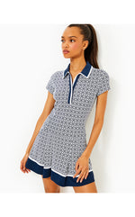 UPF 50+ Luxletic Jessamy Dress - Low Tide Navy X Resort White Butterfly Pattern