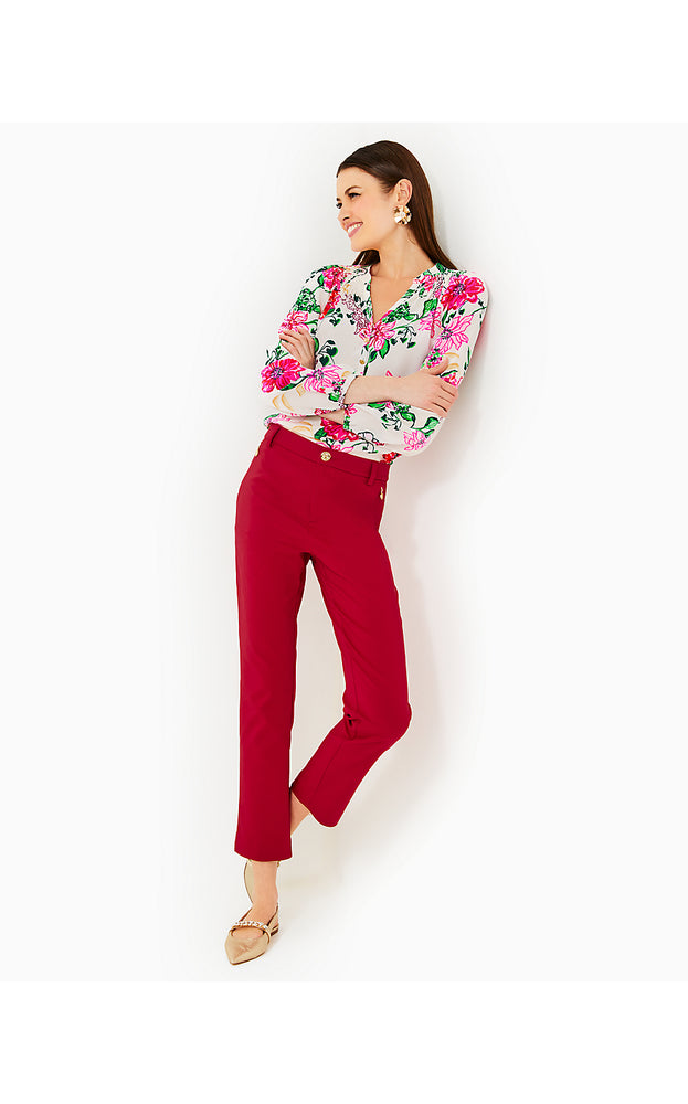 29" Ana High Rise Pant - Malbec Red