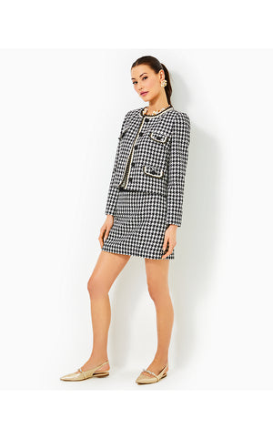 Corvina Boucle Jacket - Noir Houndstooth Sequin Boucle