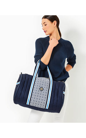 Quilted Puffer Halton Duffel Bag - Low Tide Navy