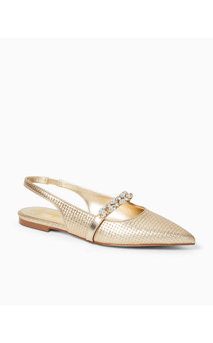 Tamara Slingback Shoe - Gold Metallic