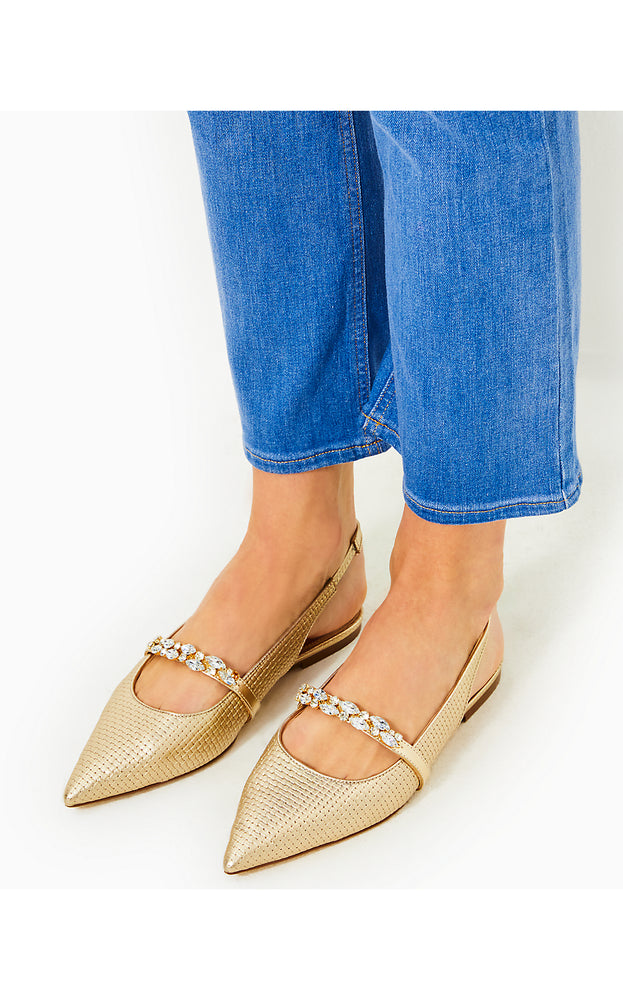 Tamara Slingback Shoe - Gold Metallic