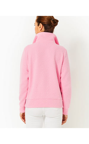 Eleni Pullover - Conch Shell Pink Butterfly Quilted Knit