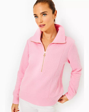 Eleni Pullover - Conch Shell Pink Butterfly Quilted