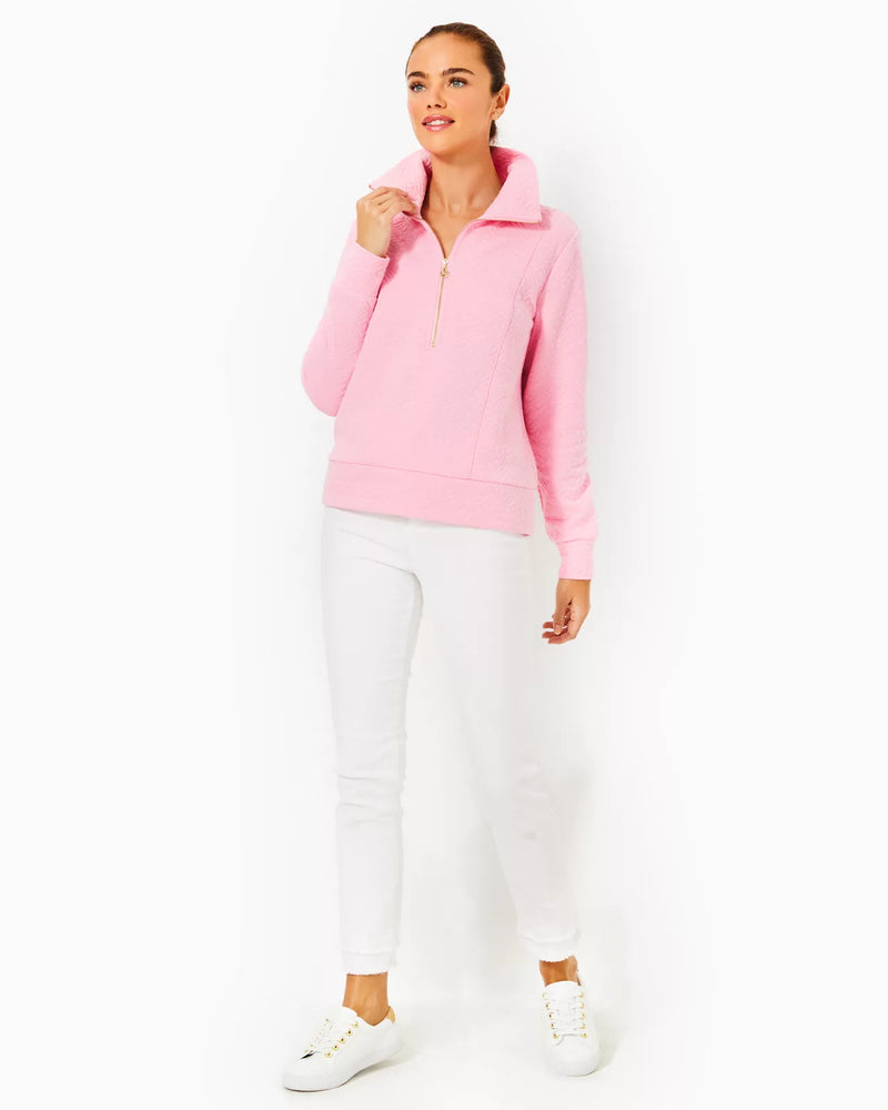 Eleni Pullover - Conch Shell Pink Butterfly Quilted