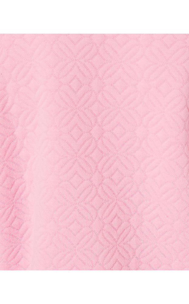 Eleni Pullover - Conch Shell Pink Butterfly Quilted Knit