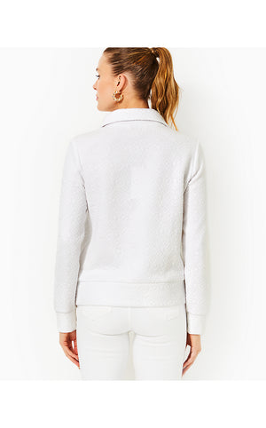 Eleni Pullover - Resort White Butterfly Quilted Knit