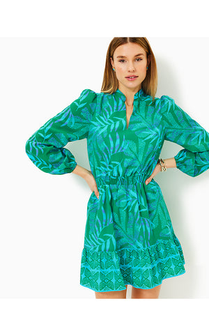 Axton Dress - Fiddle Leaf Green - Its A Jungle Out There Engineered Woven Dress