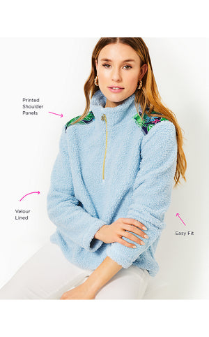 Wallen Sherpa Half Zip Jacket - Bonaire Blue