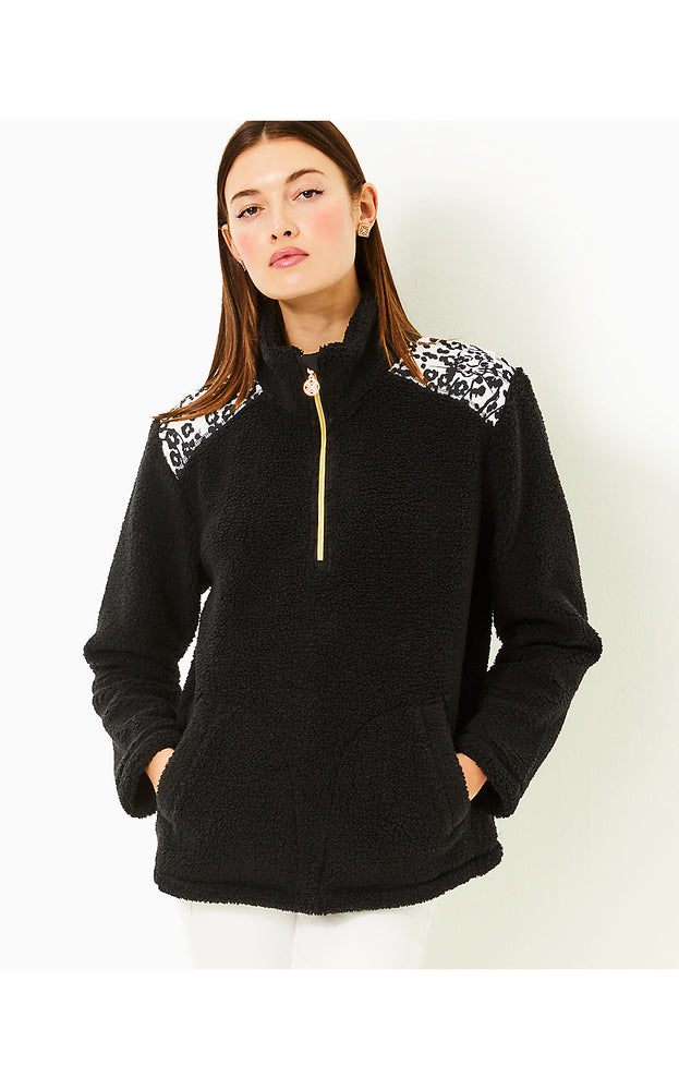 Wallen Sherpa Half Zip Jacket - Noir