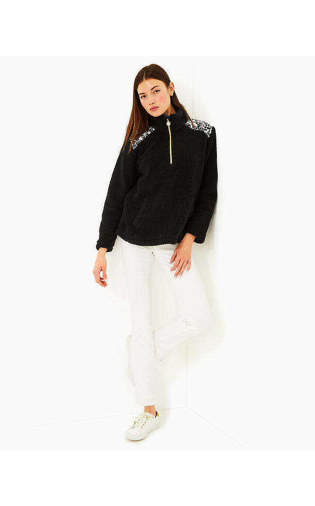 Wallen Sherpa Half Zip Jacket - Noir