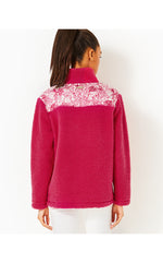 Wallen Sherpa Half Zip Jacket - Raspberry Rouge