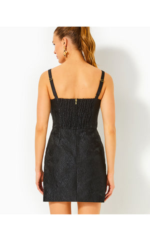 Kavia Skirted Romper - Noir Leaf An Impression Jacquard